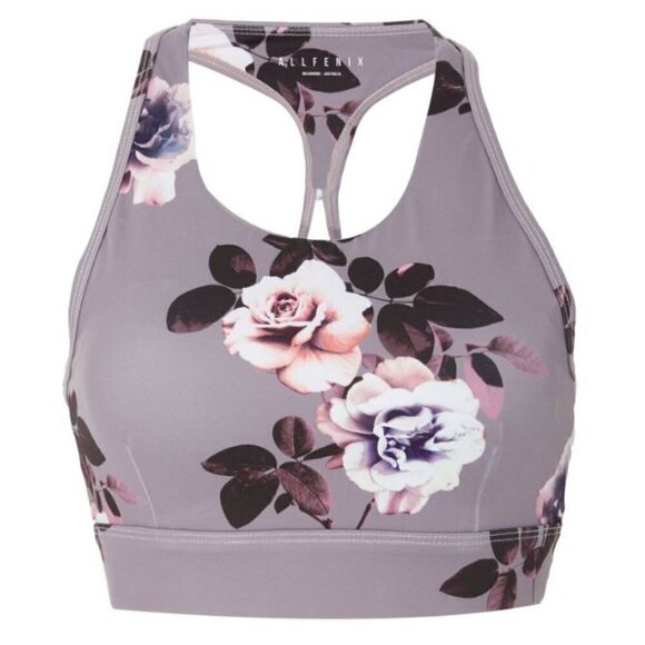 All Fenix Womens Floral Sports Bra Purple Size Small - Picture 1 of 7